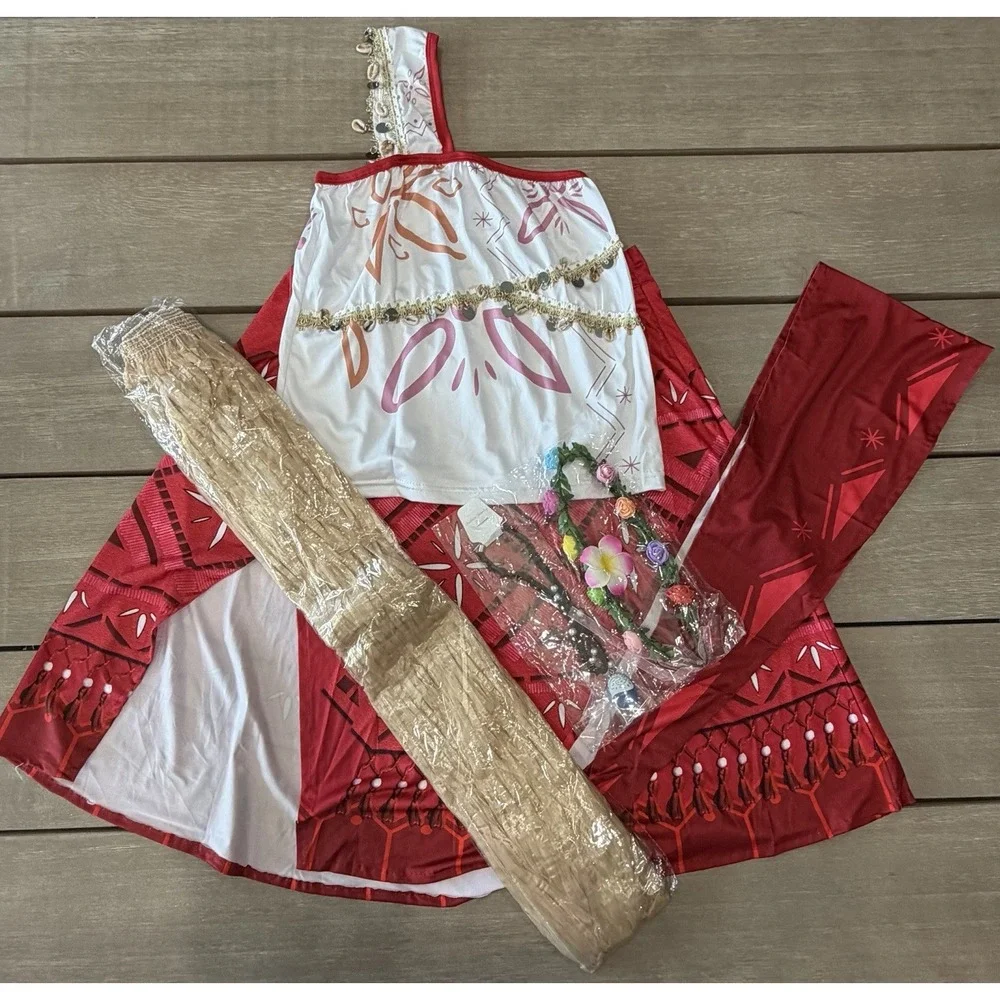 Inspired‎ By Moana Girls Costume XL Princess Halloween Dress-Up Cosplay Party